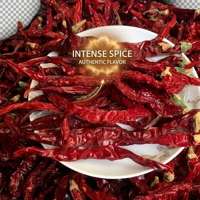 فلفل أحمر مجفف خفيف قصير طبيعي مجفف بالشمس قرون صغيرة 3-5 سم 5000-10000SHU درجة تصدير بالجملة